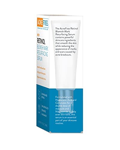AcneFree Retinol Blemish Mark Resurfacing Serum with Hyaluronic Acid and Niacinamide - Reduces Acne Marks, Redness Control - 1 oz - görsel 12