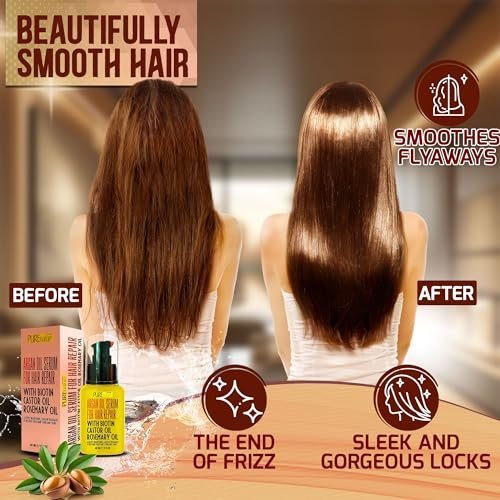 Moroccan Argan Oil Hair Serum – Rescue Frizzy & Damaged Locks with Heat Protectant & Straightening – Hydrating Anti-Frizz for Curly & Straight Hair – 1.7 Fl Oz - görsel 4