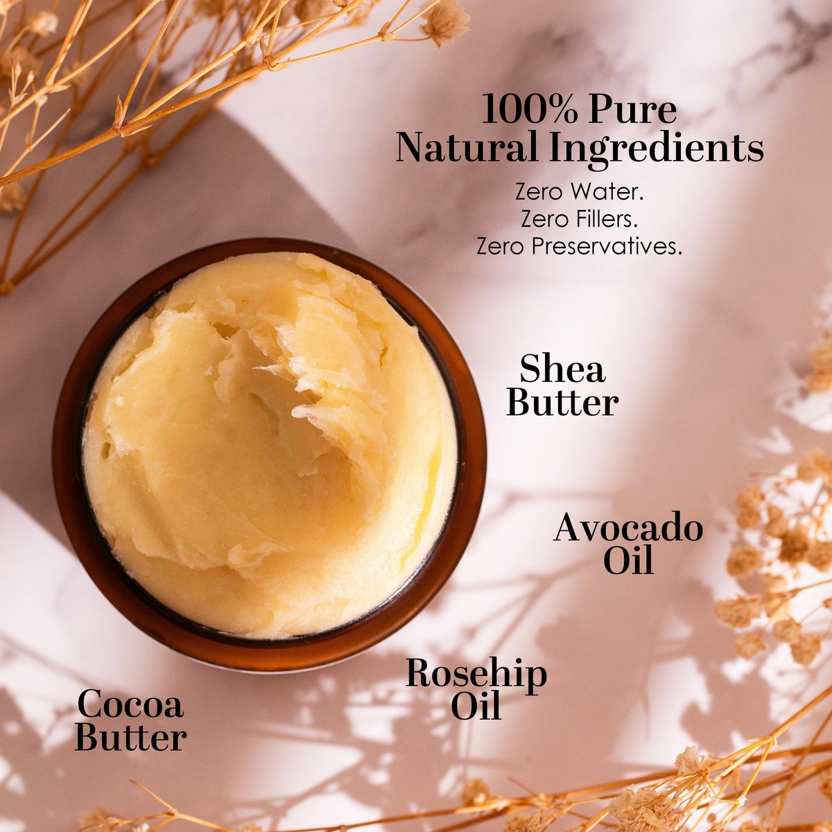 Better Shea Butter Scar Eraser Balm - Cocoa Butter Cream for Stretch Marks, Dark Spots, Burns & Old Scars - Zero Synthetic Ingredients, 4 oz Avelisse