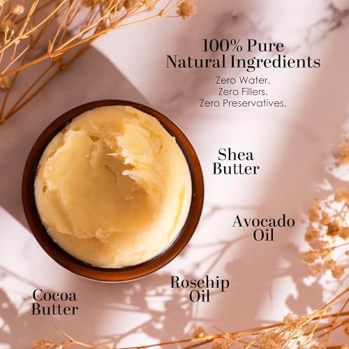 Better Shea Butter Scar Eraser Balm - Cocoa Butter Cream for Stretch Marks, Dark Spots, Burns & Old Scars - Zero Synthetic Ingredients, 4 oz Avelisse