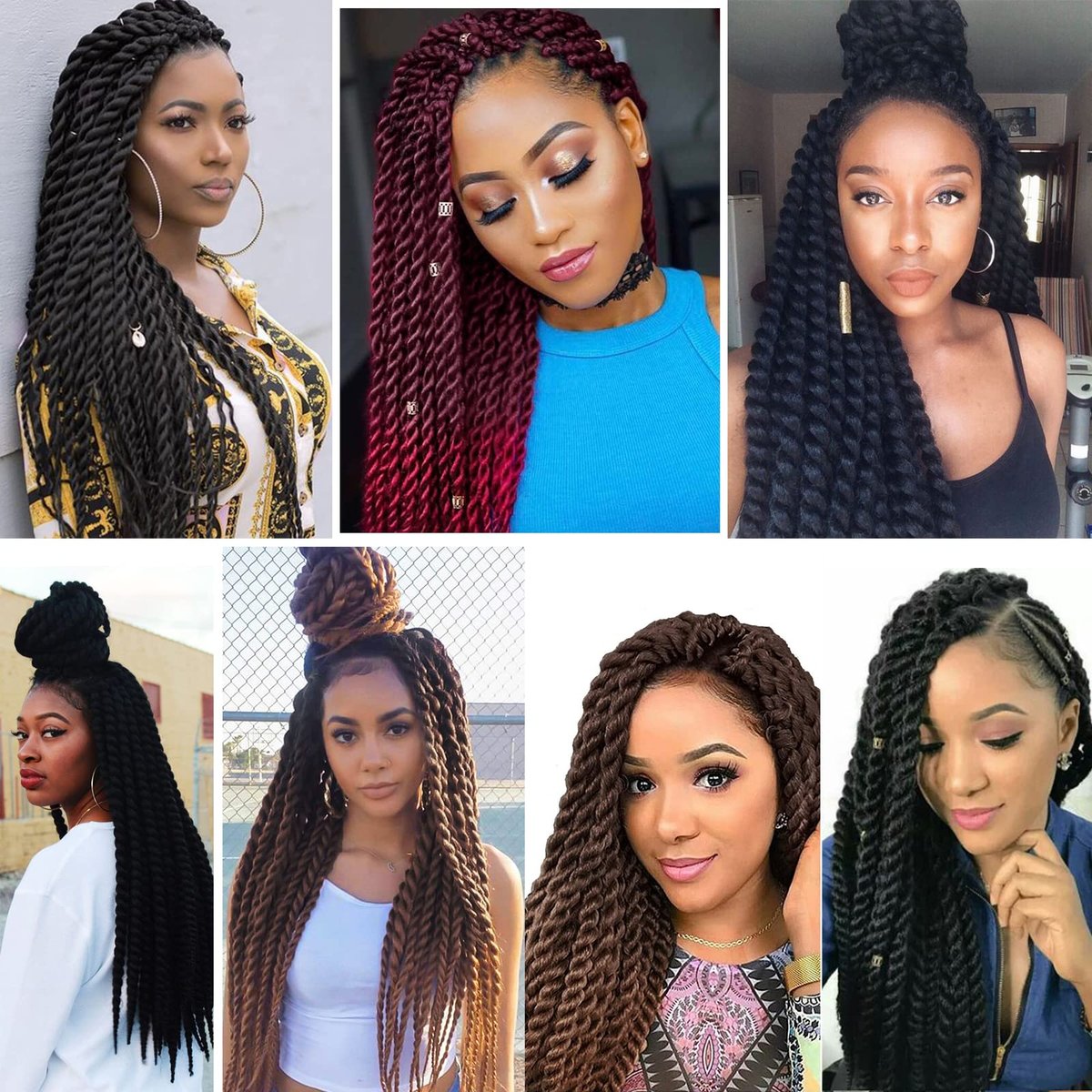 Admutty Havana Twist Crochet Hair 6 Packs 22 Inch Jumbo Senegalese Twist Braids (Color 4#) - görsel 9