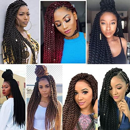 Admutty Havana Twist Crochet Hair 6 Packs 22 Inch Jumbo Senegalese Twist Braids (Color 4#)