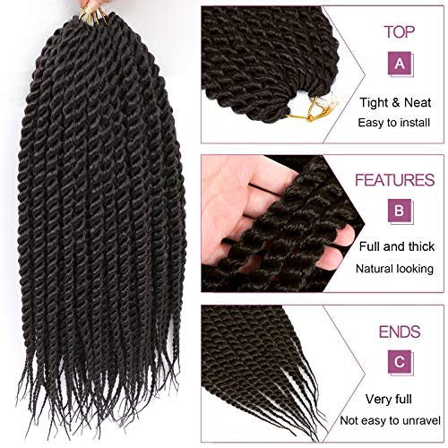 Admutty Havana Twist Crochet Hair 6 Packs 22 Inch Jumbo Senegalese Twist Braids (Color 4#) - görsel 3
