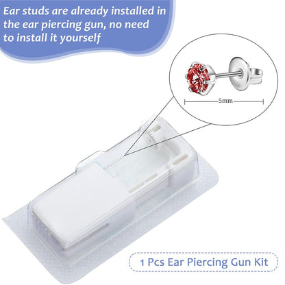 12 Pack Disposable Ear Piercing Tool with 12 Ear Studs – Self Piercing Kit, No Pain, Easy to Use, 5mm Studs, Assorted Colors