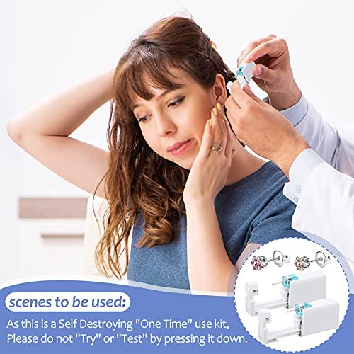 12 Pack Disposable Ear Piercing Tool with 12 Ear Studs – Self Piercing Kit, No Pain, Easy to Use, 5mm Studs, Assorted Colors - görsel 10