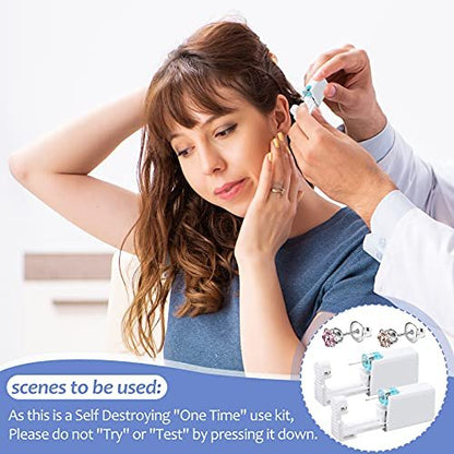 12 Pack Disposable Ear Piercing Tool with 12 Ear Studs – Self Piercing Kit, No Pain, Easy to Use, 5mm Studs, Assorted Colors