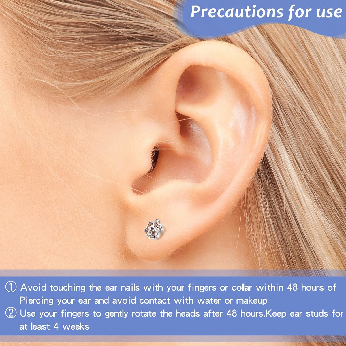12 Pack Disposable Ear Piercing Tool with 12 Ear Studs – Self Piercing Kit, No Pain, Easy to Use, 5mm Studs, Assorted Colors - görsel 11