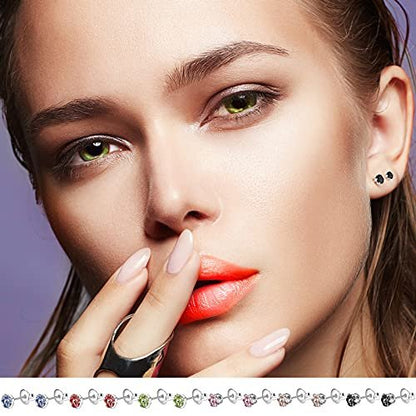 12 Pack Disposable Ear Piercing Tool with 12 Ear Studs – Self Piercing Kit, No Pain, Easy to Use, 5mm Studs, Assorted Colors