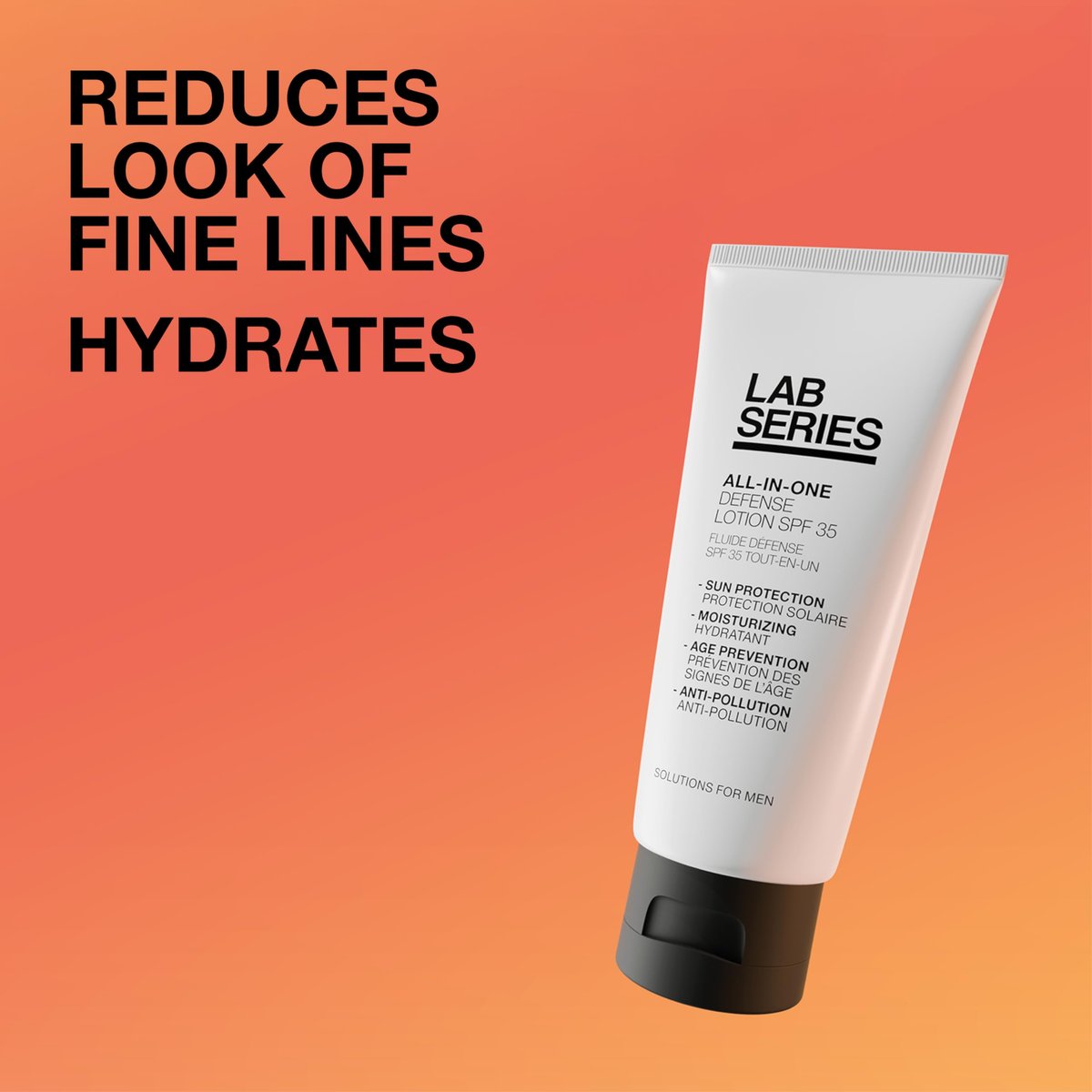 Lab Series Men's All-In-One Defense Face Lotion SPF 35 - Mineral Oil Free Sunscreen & Anti-Aging Moisturizer for Men, 3.4 Fl Oz Avelisse