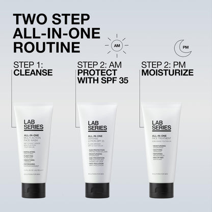 Lab Series Men's All-In-One Defense Face Lotion SPF 35 - Mineral Oil Free Sunscreen & Anti-Aging Moisturizer for Men, 3.4 Fl Oz Avelisse