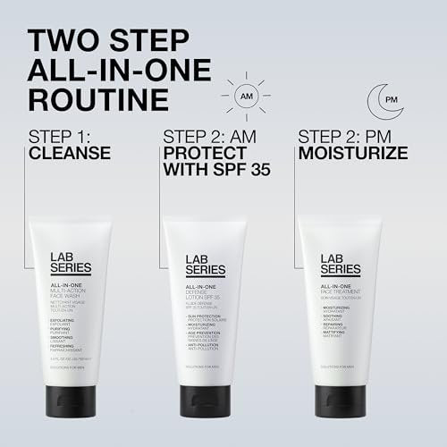 Lab Series Men's All-In-One Defense Face Lotion SPF 35 - Mineral Oil Free Sunscreen & Anti-Aging Moisturizer for Men, 3.4 Fl Oz Avelisse
