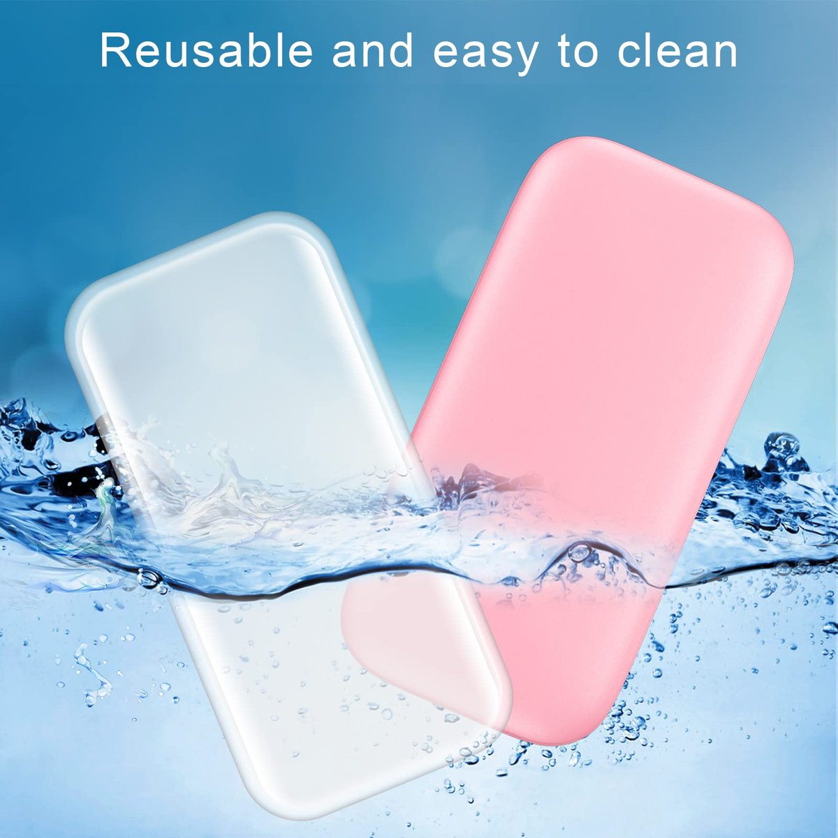 YEAJOIN 6-Pack Silicone False Eyelash Holder Pads – Reusable Lash Extension Tools for Loose Lashes, Transparent & Pink - görsel 10