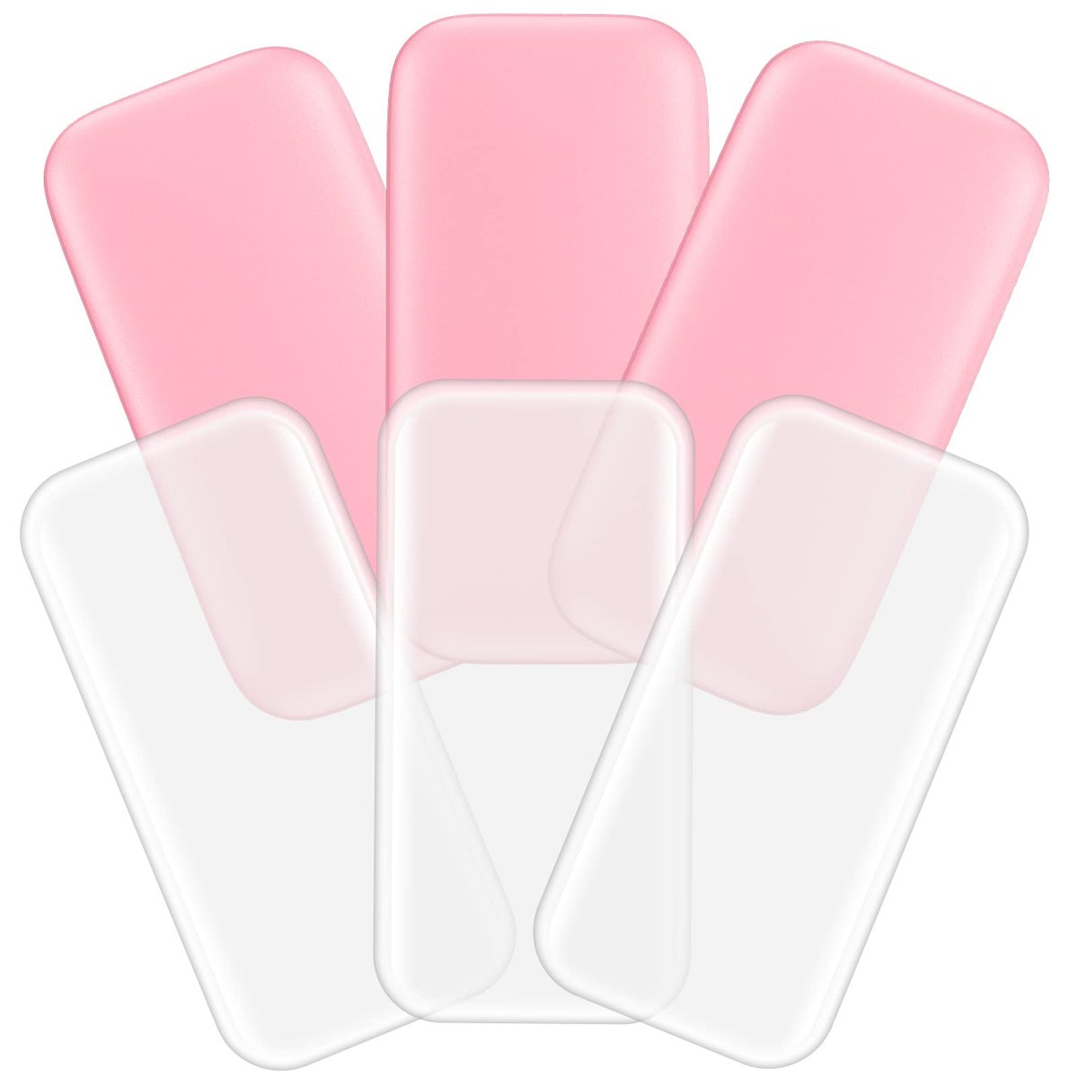 YEAJOIN 6-Pack Silicone False Eyelash Holder Pads – Reusable Lash Extension Tools for Loose Lashes, Transparent & Pink - görsel 2
