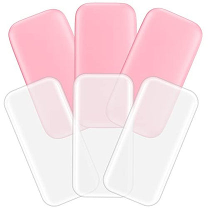 YEAJOIN 6-Pack Silicone False Eyelash Holder Pads – Reusable Lash Extension Tools for Loose Lashes, Transparent & Pink