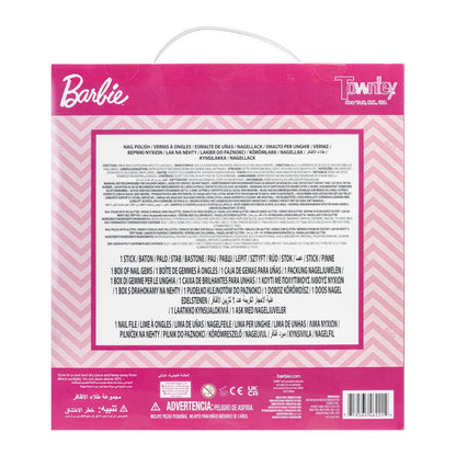 Barbie Movie 18 Piece Water-Based Nail Polish Set for Kids - Non-Toxic, Peelable, Includes Nail Gems & File - Perfect for Parties & Birthdays by Townley Girl Avelisse