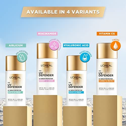 L’Oréal Paris UV Defender Serum Protector SPF 50 PA+++ Matte & Fresh Sunscreen for Oily Skin, 50 ml Avelisse