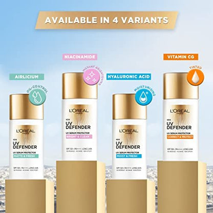L’Oréal Paris UV Defender Serum Protector SPF 50 PA+++ Matte & Fresh Sunscreen for Oily Skin, 50 ml Avelisse