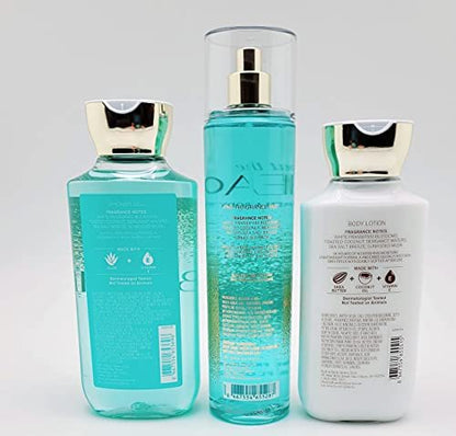 Bath & Body Works At the Beach 3-Piece Trio Bundle: Shower Gel, Fine Fragrance Mist & 24-Hour Moisture Body Lotion (Full Size) Avelisse