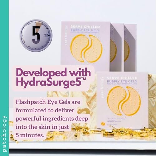 Patchology Serve Chilled Bubbly Eye Gels with Niacinamide and Vitamin C - Hydrating Under Eye Patches (5 Pairs) - görsel 16