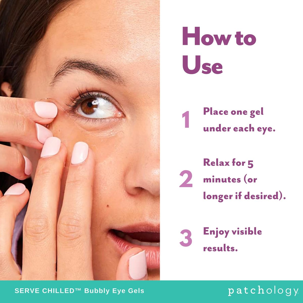 Patchology Serve Chilled Bubbly Eye Gels with Niacinamide and Vitamin C - Hydrating Under Eye Patches (5 Pairs) - görsel 11