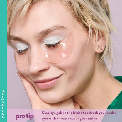 Patchology Serve Chilled Bubbly Eye Gels with Niacinamide and Vitamin C - Hydrating Under Eye Patches (5 Pairs)