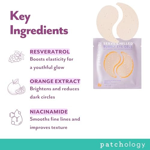 Patchology Serve Chilled Bubbly Eye Gels with Niacinamide and Vitamin C - Hydrating Under Eye Patches (5 Pairs) - görsel 10