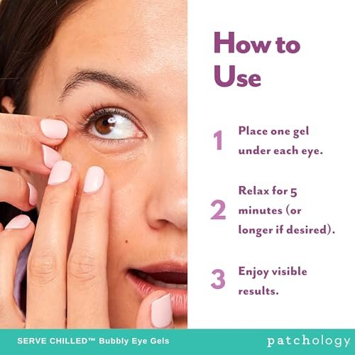 Patchology Serve Chilled Bubbly Eye Gels with Niacinamide and Vitamin C - Hydrating Under Eye Patches (5 Pairs) - görsel 12