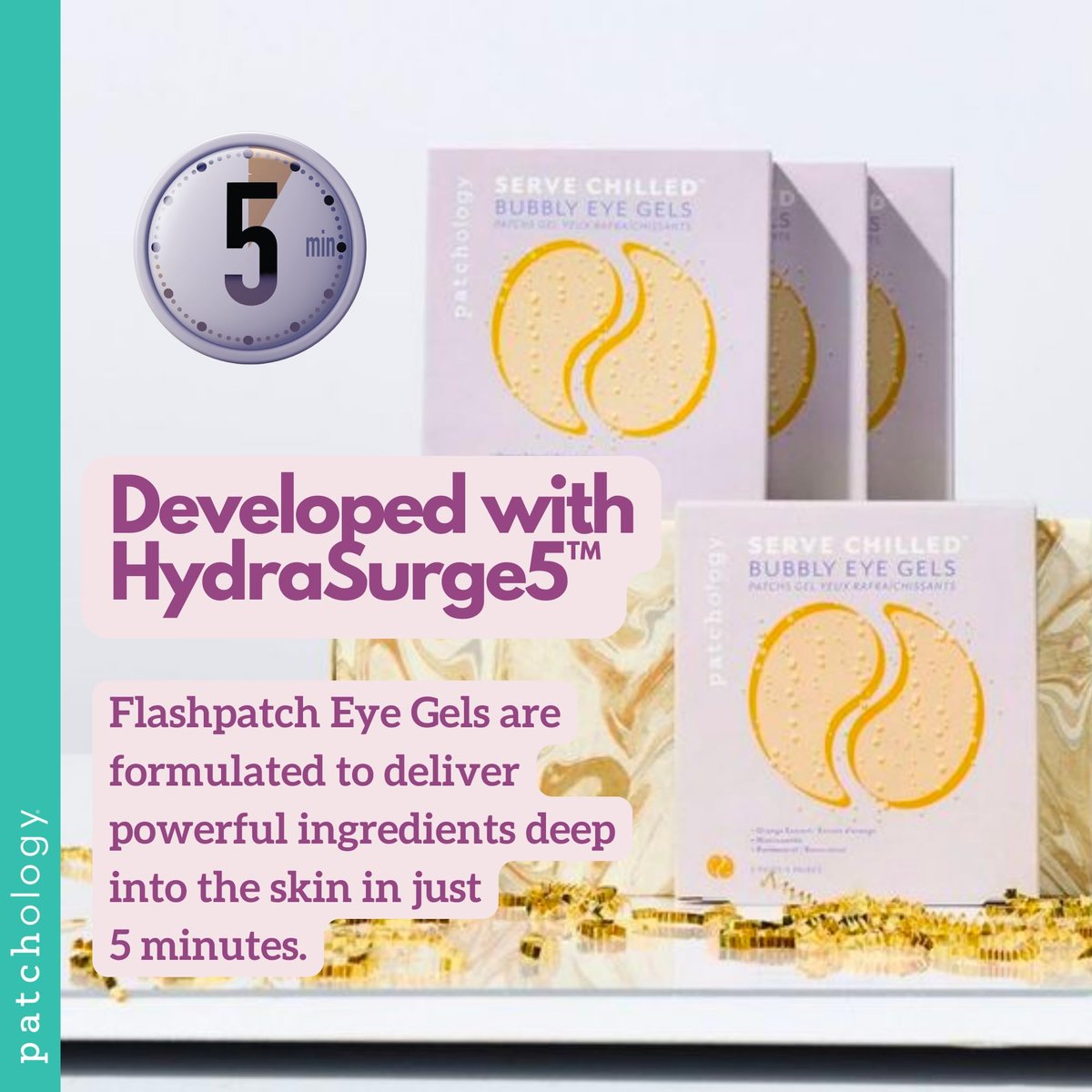 Patchology Serve Chilled Bubbly Eye Gels with Niacinamide and Vitamin C - Hydrating Under Eye Patches (5 Pairs) - görsel 15