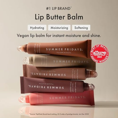 Summer Fridays Lip Butter Balm – Vanilla Sheer-Tinted Lip Mask & Balm for Instant Hydration and Shine (0.5 oz)