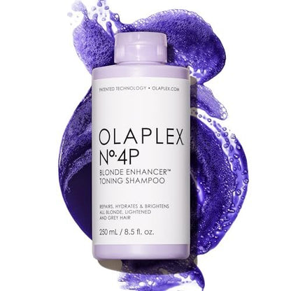 Olaplex Nº.4P Blonde Enhancer Purple Toning Shampoo - Neutralizes Brassiness, Strengthens & Repairs Damaged Hair - 8.5 Fl Oz
