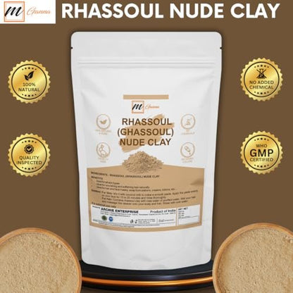 mGanna 100% Natural Moroccan Rhassoul Clay Powder – 100g for Face Masks, Hair Masks, Scrubs, and Soap Making Avelisse