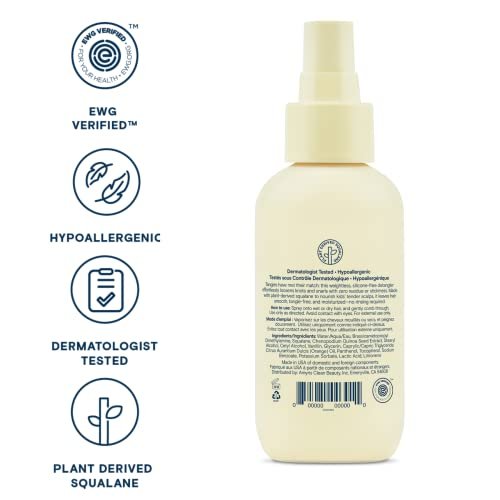 Pipette Leave-In Hair Detangler Spray for Kids - Silicone-Free Detangling Spray with Squalane, Orange & Vanilla Scent, 4.4 Fl Oz - görsel 6