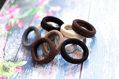 Burlybands Large Hair Ties for Thick, Heavy or Curly Hair - Non-Slip, Non-Damage, Seamless Ponytail Scrunchies - Dark Gray, 8 Pack