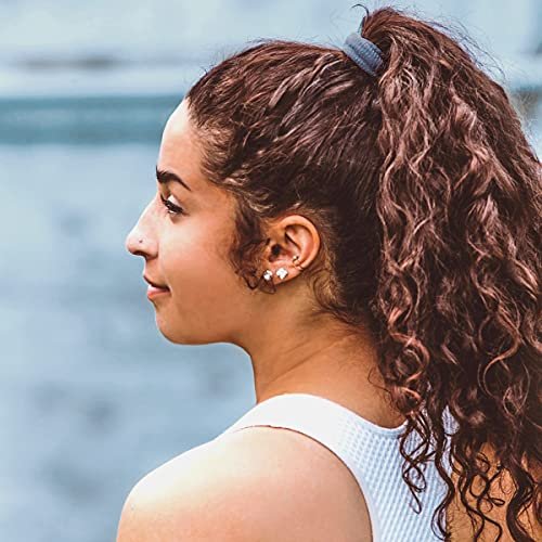 Burlybands Large Hair Ties for Thick, Heavy or Curly Hair - Non-Slip, Non-Damage, Seamless Ponytail Scrunchies - Dark Gray, 8 Pack - görsel 17