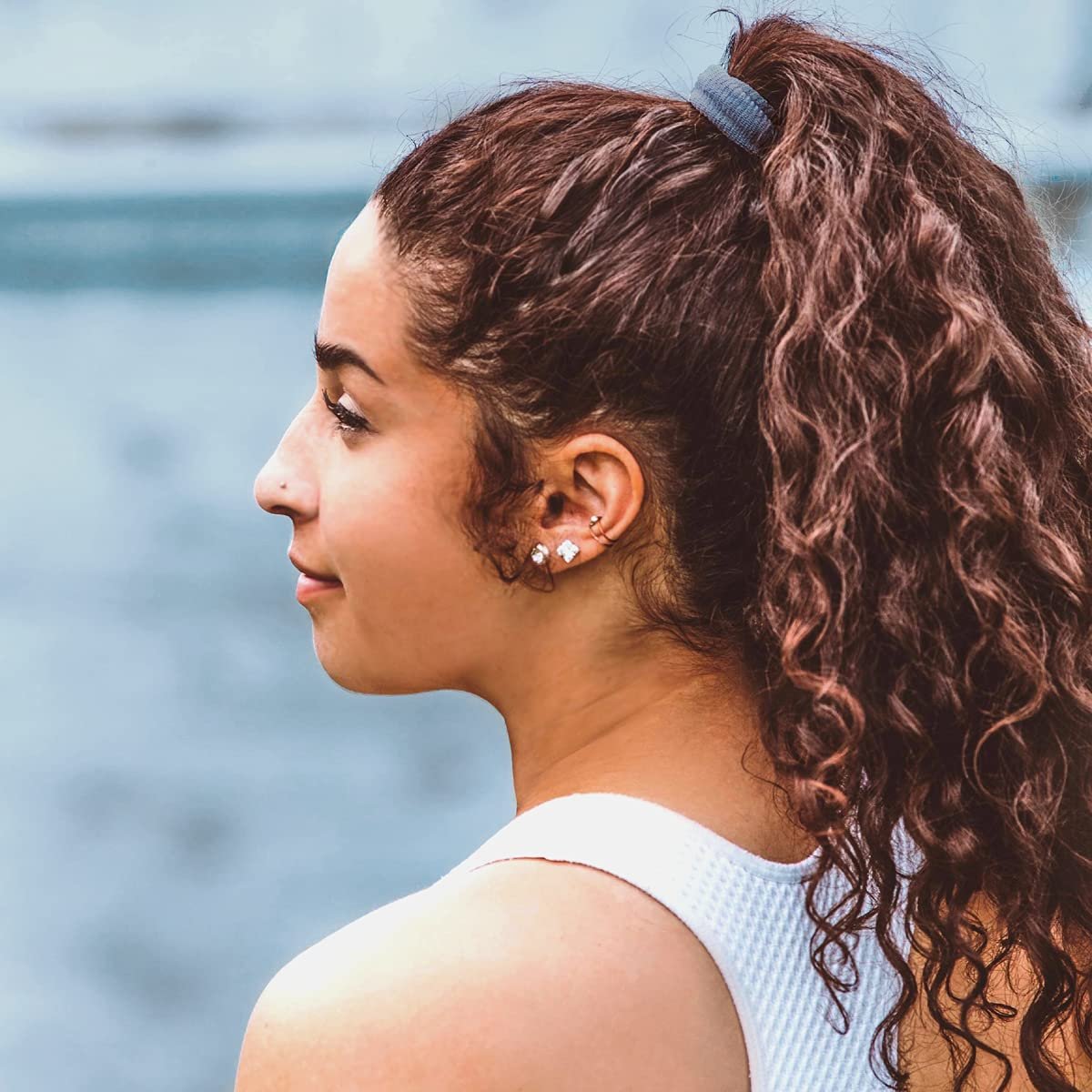 Burlybands Large Hair Ties for Thick, Heavy or Curly Hair - Non-Slip, Non-Damage, Seamless Ponytail Scrunchies - Dark Gray, 8 Pack - görsel 16