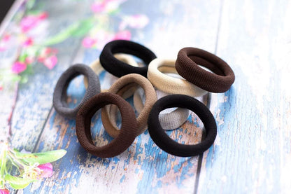 Burlybands Large Hair Ties for Thick, Heavy or Curly Hair - Non-Slip, Non-Damage, Seamless Ponytail Scrunchies - Dark Gray, 8 Pack