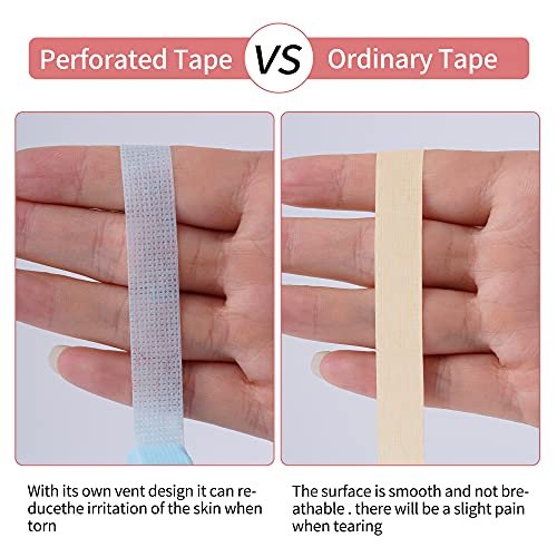 25 PCS Eyelash Extension Tape Set - Adhesive Fabric Lash Tape for Under Eye, Breathable Micropore Medical Tape for Individual Eyelash Extension Supplies (1/2" x 10 Yards Each Roll, Green+Pink+Blue+White+Purple) - görsel 6