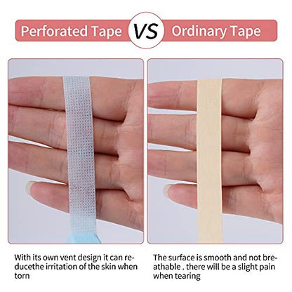 25 PCS Eyelash Extension Tape Set - Adhesive Fabric Lash Tape for Under Eye, Breathable Micropore Medical Tape for Individual Eyelash Extension Supplies (1/2" x 10 Yards Each Roll, Green+Pink+Blue+White+Purple)
