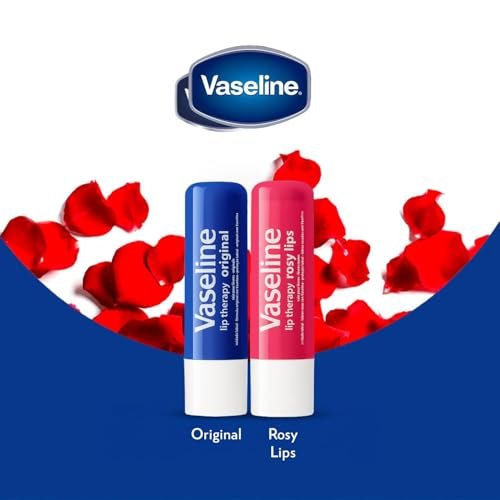 Vaseline Lip Therapy Variety 4-Pack: Original & Rosy Lips Moisturizing Lip Balm with Vitamin E, 0.16 oz Each - görsel 8