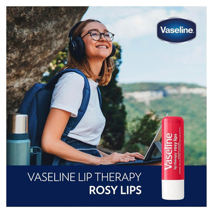 Vaseline Lip Therapy Variety 4-Pack: Original & Rosy Lips Moisturizing Lip Balm with Vitamin E, 0.16 oz Each