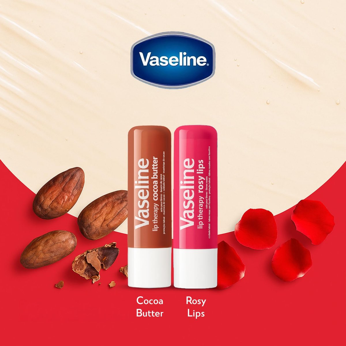 Vaseline Lip Therapy Variety 4-Pack – Rosy Lips + Cocoa Butter Moisturizing Lip Balm with Vitamin E, 0.16 Oz Each - görsel 7
