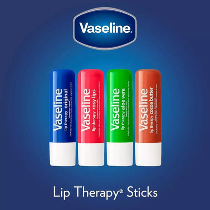 Vaseline Lip Therapy Variety 4-Pack – Rosy Lips + Cocoa Butter Moisturizing Lip Balm with Vitamin E, 0.16 Oz Each