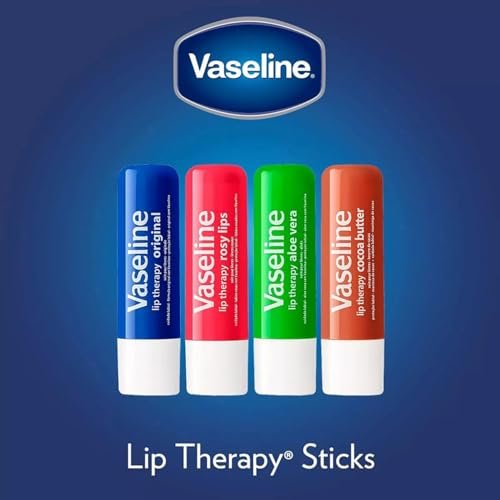 Vaseline Lip Therapy Variety 4-Pack: Original & Rosy Lips Moisturizing Lip Balm with Vitamin E, 0.16 oz Each - görsel 15