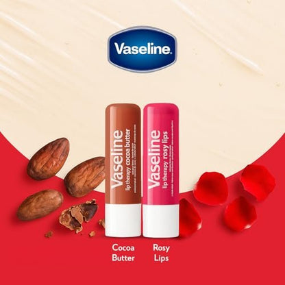 Vaseline Lip Therapy Variety 4-Pack – Rosy Lips + Cocoa Butter Moisturizing Lip Balm with Vitamin E, 0.16 Oz Each