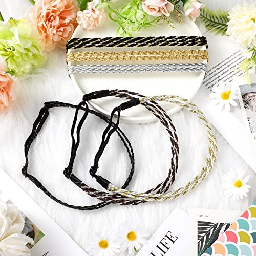 Jutom 6 Pcs Boho Braided Elastic Headbands for Women – No Slip Stretchy Headbands, Strand Plaited Hair Band, Hippie Hair Accessory Gift - görsel 14