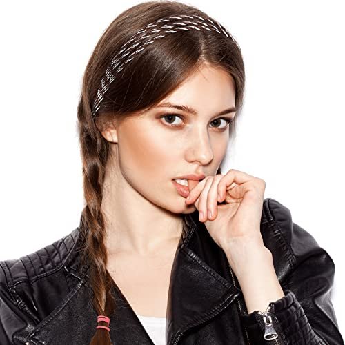 Jutom 6 Pcs Boho Braided Elastic Headbands for Women – No Slip Stretchy Headbands, Strand Plaited Hair Band, Hippie Hair Accessory Gift - görsel 4