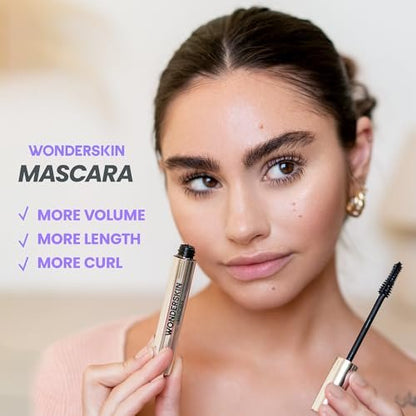 Wonderskin Mascara - Black Volumizing & Lengthening Mascara for Dramatic Lashes, Smudge Proof, 0.34 Fl Oz