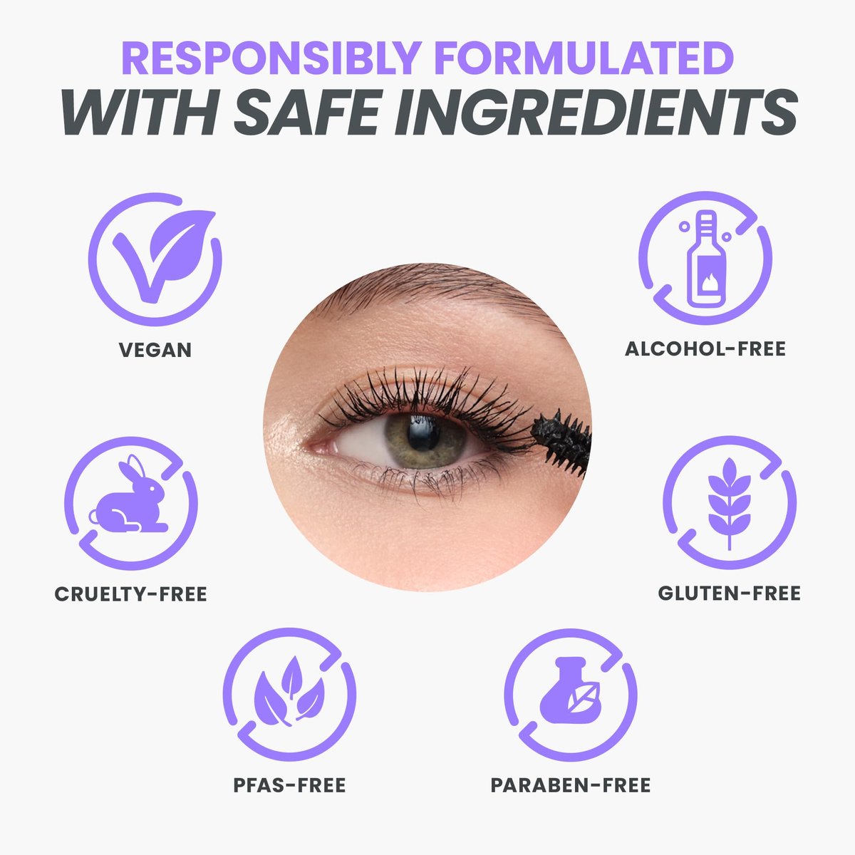 Wonderskin Mascara - Black Volumizing & Lengthening Mascara for Dramatic Lashes, Smudge Proof, 0.34 Fl Oz - görsel 9