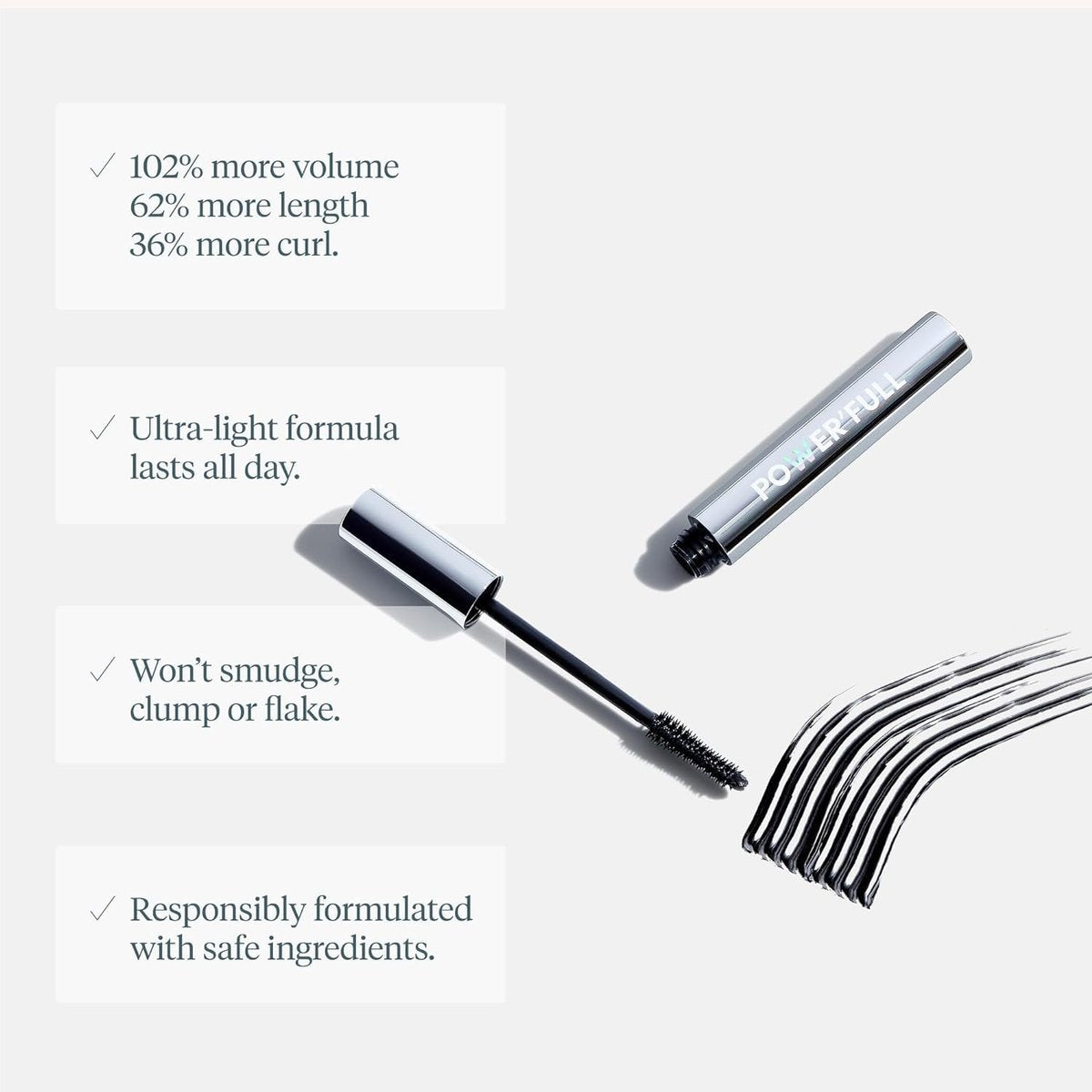 Wonderskin Mascara - Black Volumizing & Lengthening Mascara for Dramatic Lashes, Smudge Proof, 0.34 Fl Oz - görsel 13