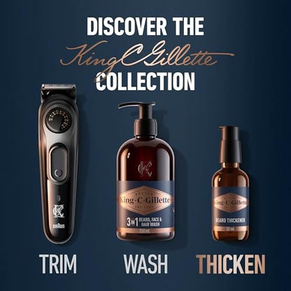 King C. Gillette Beard Thickener with Vitamin B Complex & Caffeine, 1.7 oz